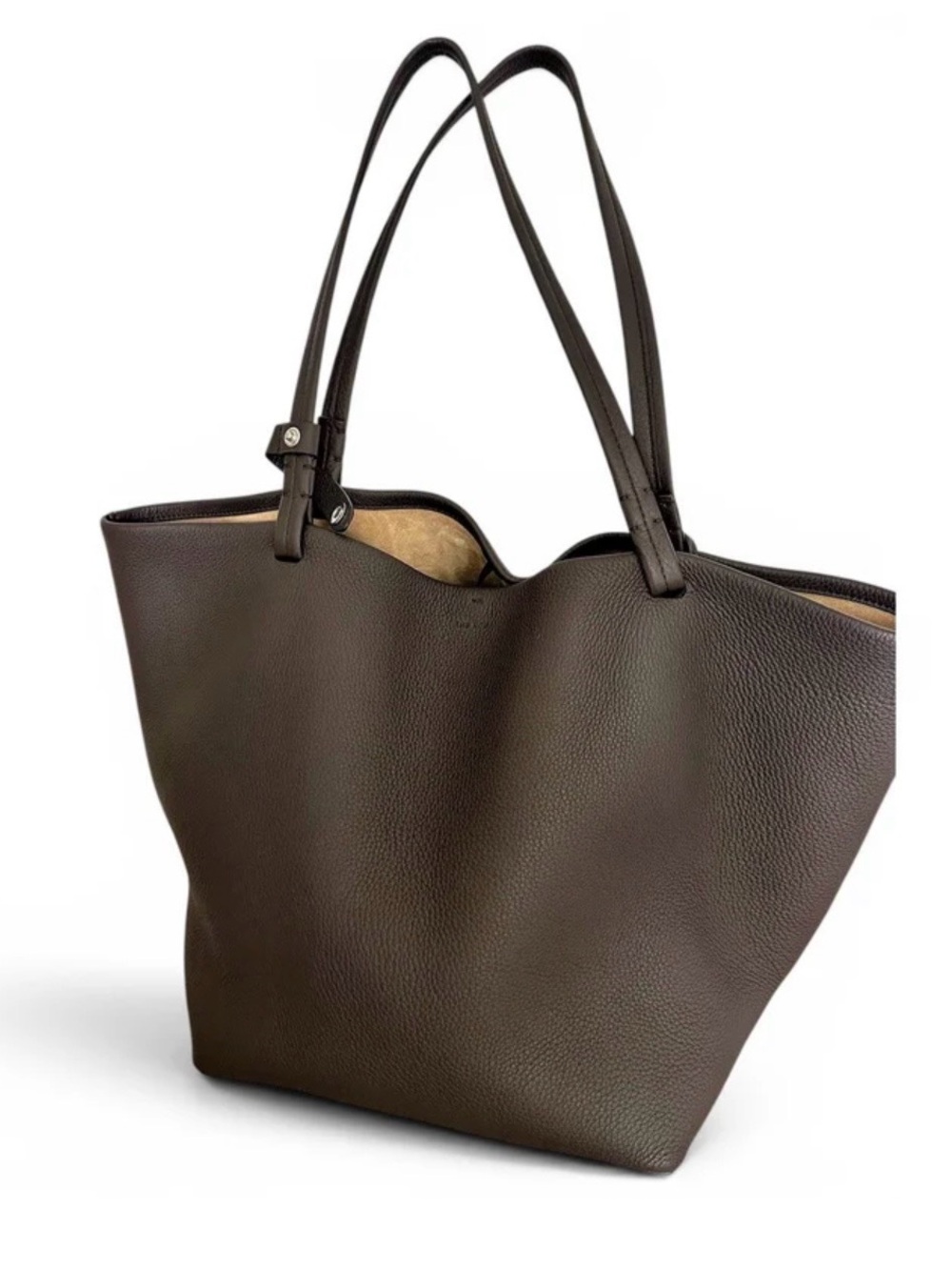 The Row park tote three in dark brown